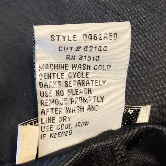 Vintage AGB Byer California Black Midi Overcoat Jacket Sz 16 Made Hong Kong 90s - Picture 8 of 8